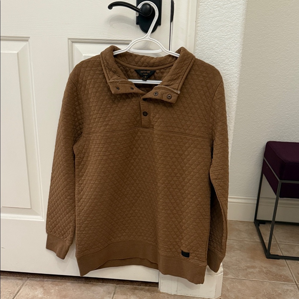 Men's Brown Quilted Sweater